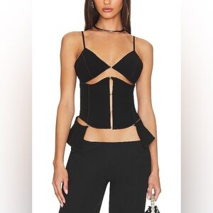 NWT BEC & BRIDGE DEON Structured Peplum Corset Tank Top